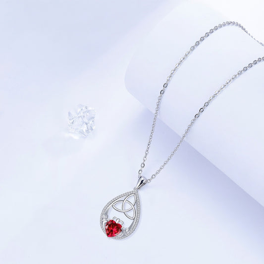Women's Drop Shape Birthstones Pendant Necklace