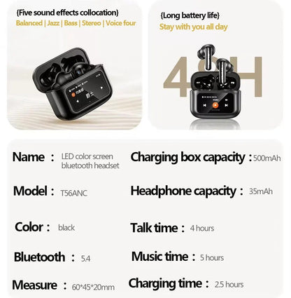 AWEI LED Touch Screen Active Noise Cancelling Bluetooth Headset