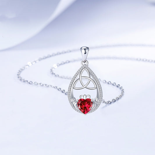 Women's Drop Shape Birthstones Pendant Necklace